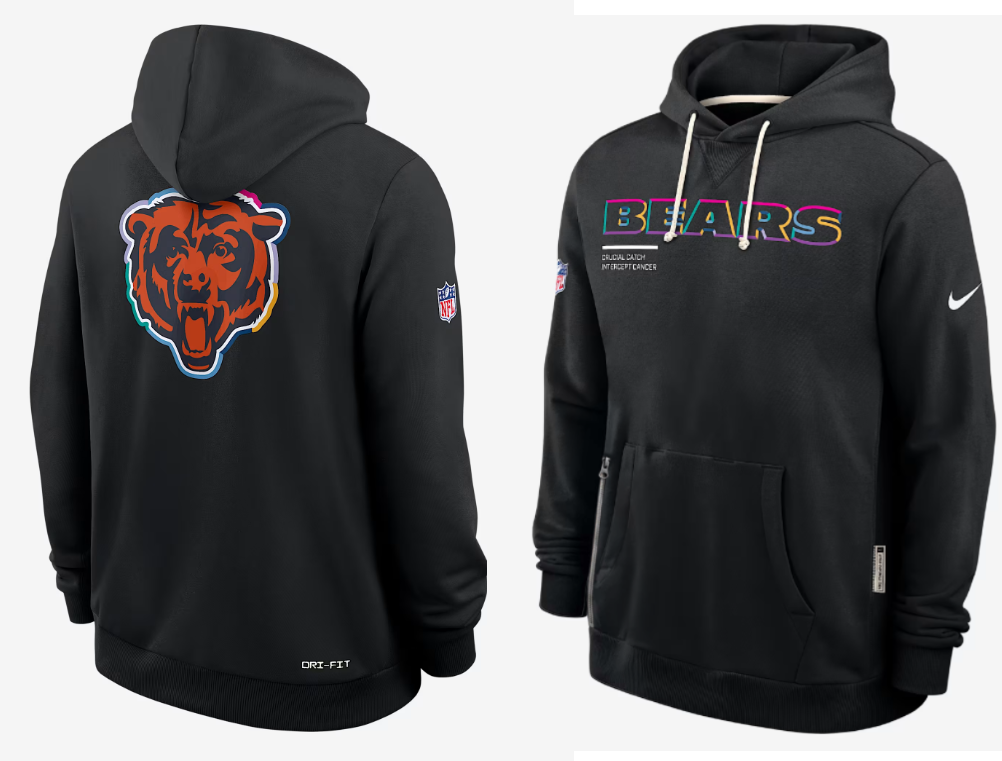 Men Chicago Bears black 2025 Nike NFL hoodie